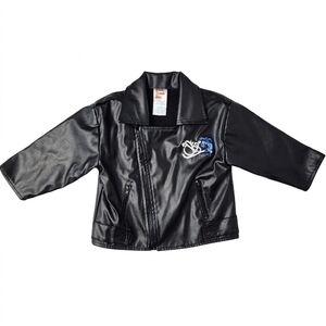 Vintage 90s Park Bench Kids Faux Leather Moto Jacket 2T Skater